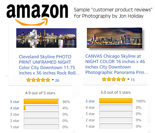 Sample customer product reviews for PhotosByJon Jon Holiday